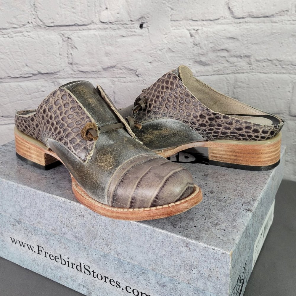 Freebird Malena Alligator Emboassed Mules